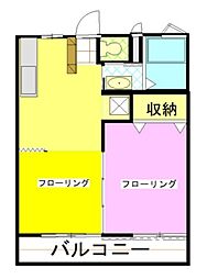 アゼリアハイツ 2DKの間取図画像