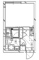 プティレスト中板橋 5階1Kの間取り