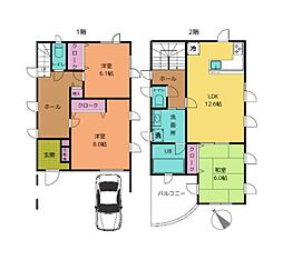 JR横浜線 相模原駅 徒歩12分の賃貸一戸建て 3LDKの間取り