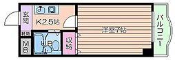 ノルデンハイム北 1Kの間取図画像
