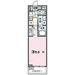 サンプレイス ザ・サード 1Kの間取図画像
