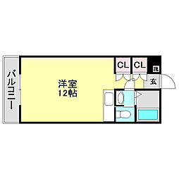 ロゼ2 ワンルームの間取図画像