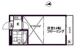 プラムヒルズ 1階1Kの間取り