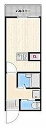 Cozy南与野 1階ワンルームの間取り