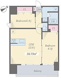 プライムコート立川 2LDKの間取図画像