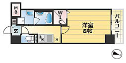 レユシール塚本 1Kの間取図画像
