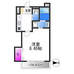 近鉄奈良線 河内花園駅 徒歩5分の賃貸アパート 1階1Kの間取り