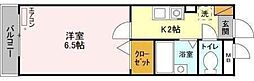 クリエイティブ12 2階1Kの間取り