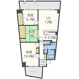 アイランドシティインフィニガーデンS棟 3LDKの間取図画像