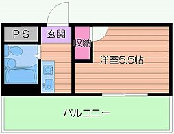 メゾン・ド・シュルヴィー 1Kの間取図画像