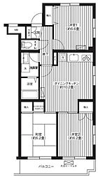 リテラス武蔵中原 3DKの間取図画像
