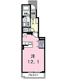 シャトレブリアン弐番館 ワンルームの間取図画像