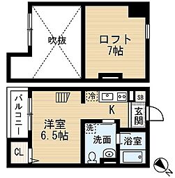 プランドールUG 1Kの間取図画像
