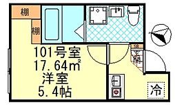 CK四ツ木 1階1Kの間取り
