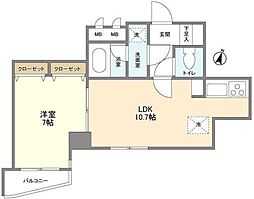 KDXレジデンス日本橋浜町 1LDKの間取図画像