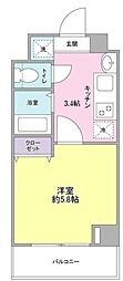 ペルレ世田谷 1Kの間取図画像
