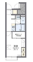 レオパレスクレール光優1 1Kの間取図画像