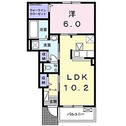 南海加太線 東松江駅 徒歩8分の賃貸アパート 1階1LDKの間取り