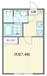 グランドメゾン・F 1階1Kの間取り