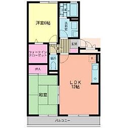 レジデンス海老名A棟 2LDKの間取図画像