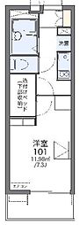 レオパレスWISTERIA 1Kの間取図画像