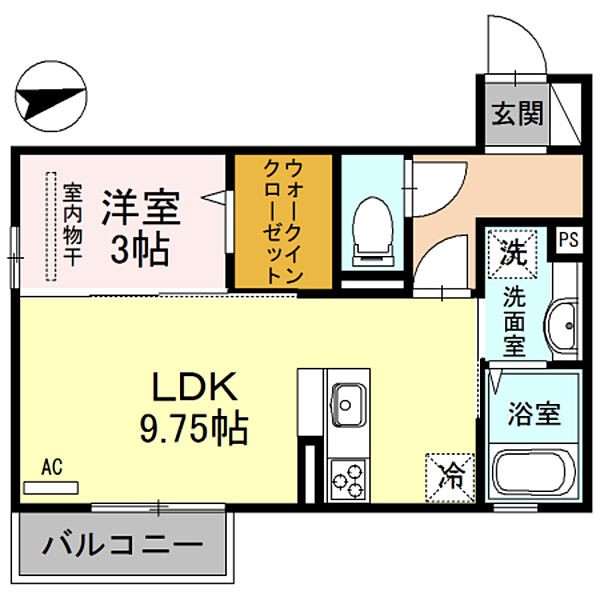 和歌山県和歌山市栗栖(賃貸アパート1LDK・2階・34.69㎡)の写真 その2