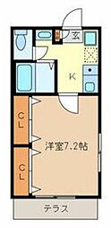 ボナールアマヌマ 1Kの間取図画像