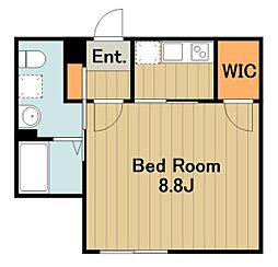 ベイルーム相模原矢部 3階1Kの間取り