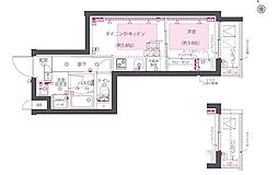 ZOOM早稲田 1DKの間取図画像