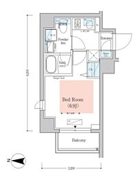 Urbanex南品川2 1Kの間取図画像