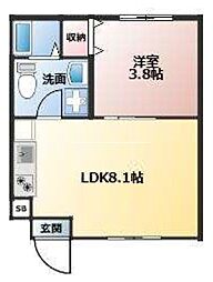 プライムテラス鶴ヶ峰 1LDKの間取図画像