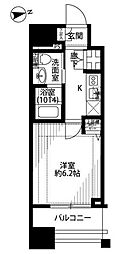 プレール・ドゥーク東京EASTIV RiverSide 4階1Kの間取り