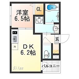 TeaPavilion 1DKの間取図画像