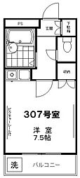 ランドマリーナ貴賓館 ワンルームの間取図画像