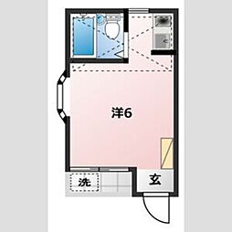 ビラ自然2 ワンルームの間取図画像