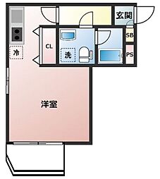 ライフゾーン梶ヶ谷6 ワンルームの間取図画像