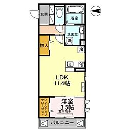 サルドセジュール 1LDKの間取図画像