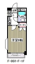 ダイニチ館F2 1Kの間取図画像