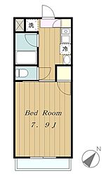 ハイツＦＫ相模大野 2階1Kの間取り