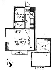 カーサ・フローラ 1Kの間取図画像
