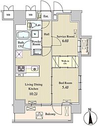 ザ・マグノリアガーデン恵比寿 5階1SLDKの間取り