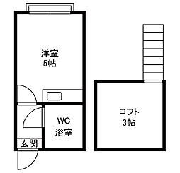 プラザドゥレガリア ワンルームの間取図画像