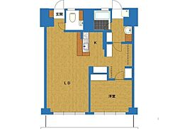 初台ワールドマンション 8階1LDKの間取り