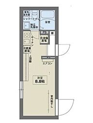 COCOFLAT田端II 4階ワンルームの間取り