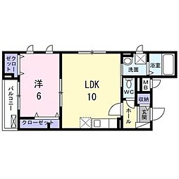 京阪本線 丹波橋駅 徒歩15分の賃貸アパート 2階1LDKの間取り