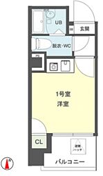 S3笹塚 5階ワンルームの間取り