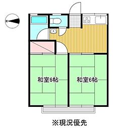 シティハイム笠間 2Kの間取図画像