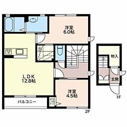 マストタウンナガクラD 2LDKの間取図画像