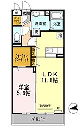 グランジュテ 1LDKの間取図画像