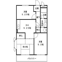 ハウスフローラ 3DKの間取図画像